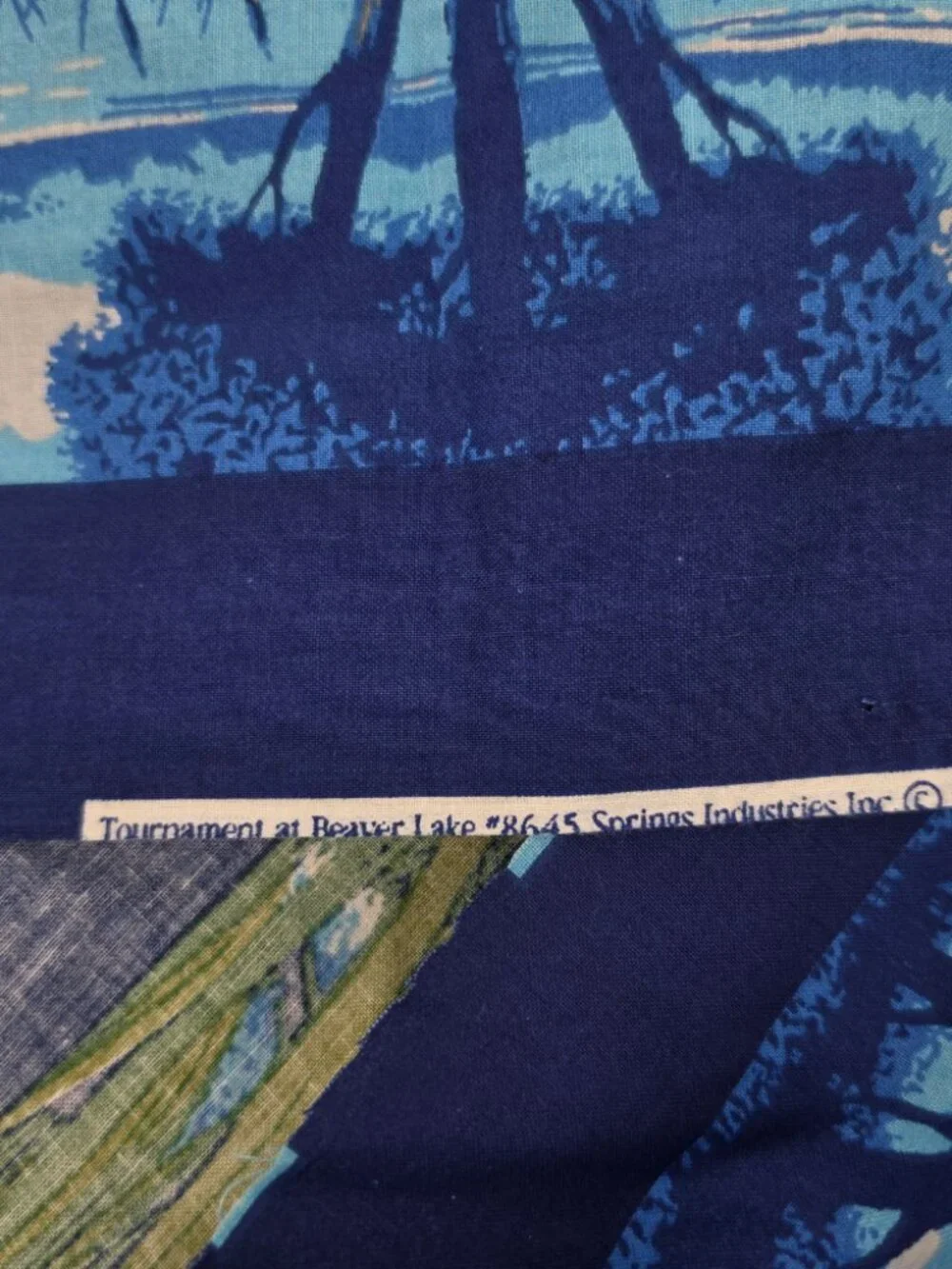Springs Beaver Lake Fishing Tournament Fabric Panel 34x44 Wall Hanging Quilt Top
